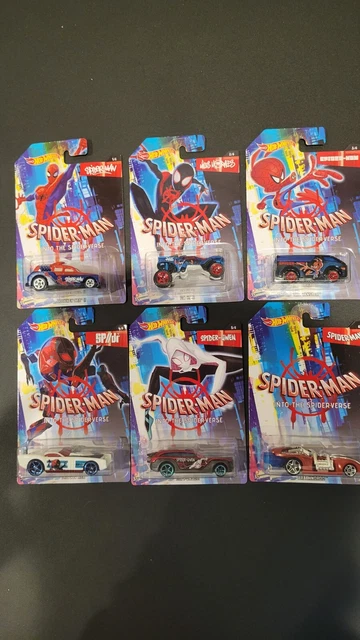 HOT WHEELS SPIDER Man Into The Spider Verse 2018 Full Set Of 6 Cars 46