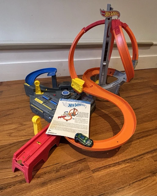 HOT WHEELS SPIN Storm Racetrack Motorized 3 Crash Zones Multi Lane Track Set 3 83 PicClick UK