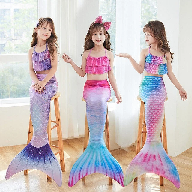 KINDER SCHWANZ FLOSSE Meerjungfrauen Kind Bikini Mermaid Meerjungfrau