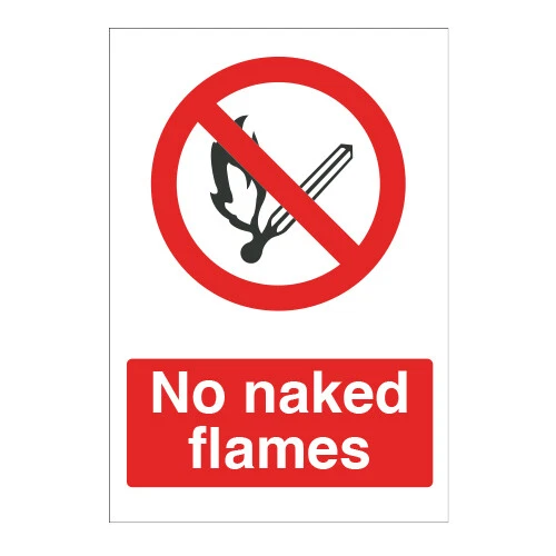 NO NAKED FLAME Warning Health And Safety Sign Sticker 4 25 PicClick UK