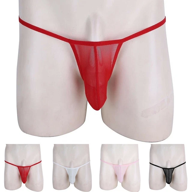 MENS TRANSPARENT BIKINI G String Thong Mini Low Rise Briefs Underwear T Back PicClick AU