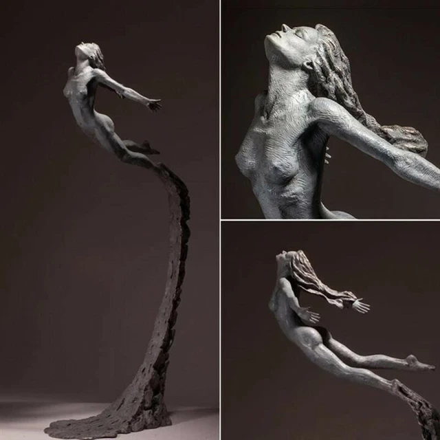 RESIN MODERN NUDE Art Collectible Statue Naked Girl Figurine Free