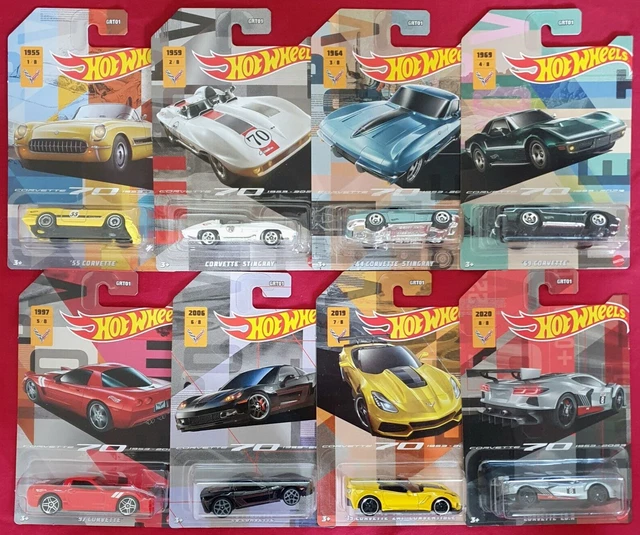 HOT WHEELS 70 Years Of Corvette Complete Full Set Of 8 Cars EUR 36 36