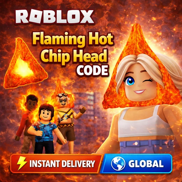 ROBLOX FLAMING Hot Chip Head ALL Platforms GLOBAL 10 71