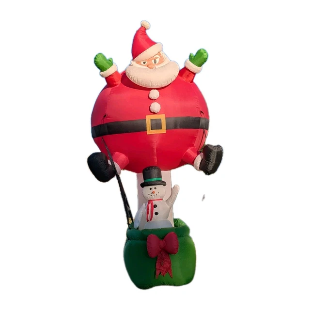 HOLIDAY TIME SNOWMAN Santa Hot Air Balloon Ride Christmas Airblown
