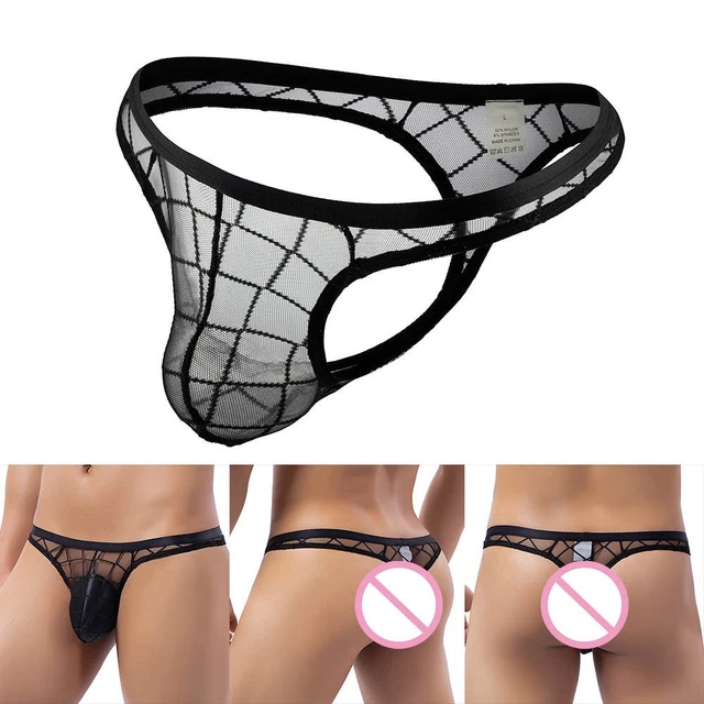 MENS LACE THONG G String Briefs Sissy Pouch Panties Bikini Underwear
