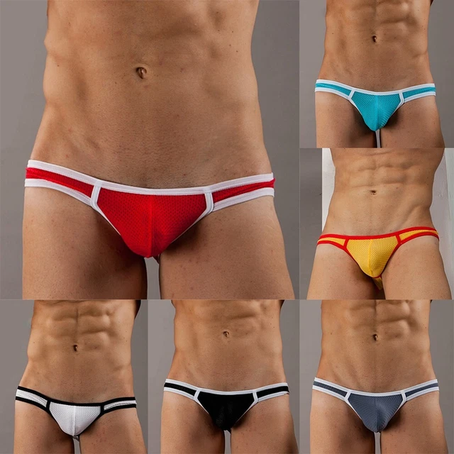 HOMMES RESPIRANT CONFORT Maille Renflement Pochette String Bikini