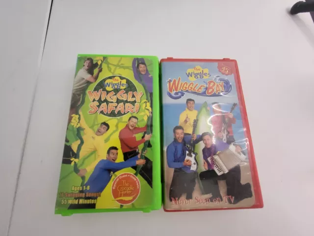 LOT OF 2 The Wiggles VHS Wiggle Bay Wiggly Safari 18 95 PicClick