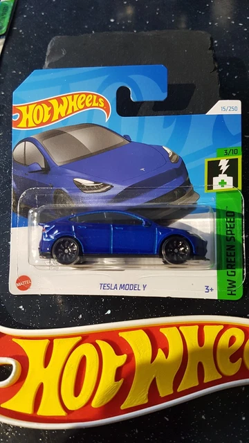HOT WHEELS Tesla Model Y Bright Blue Short Card More NEW Models