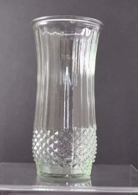 VINTAGE HOOSIER GLASS Clear Glass Vase Textured Bottom 64A 4089 A 10