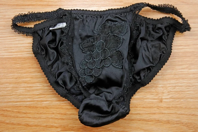 VINTAGE JAPANESE NYLON Shiny Slippery Pretty Scanty String Bikini Panty