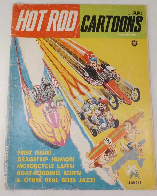 SUPER RARE FIRST Issue HOT ROD CARTOONS Magazine Scarce