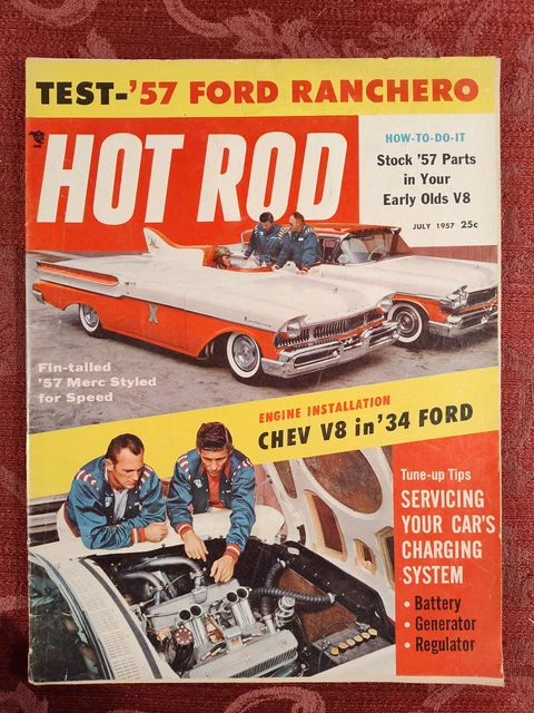 RARE HOT ROD Magazine July Chevy V In FORD Ranchero Mercury Mermaid