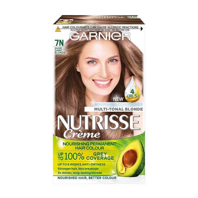 GARNIER NUTRISSE 7N Nude Dark Blonde Permanent Hair Dye 22 06