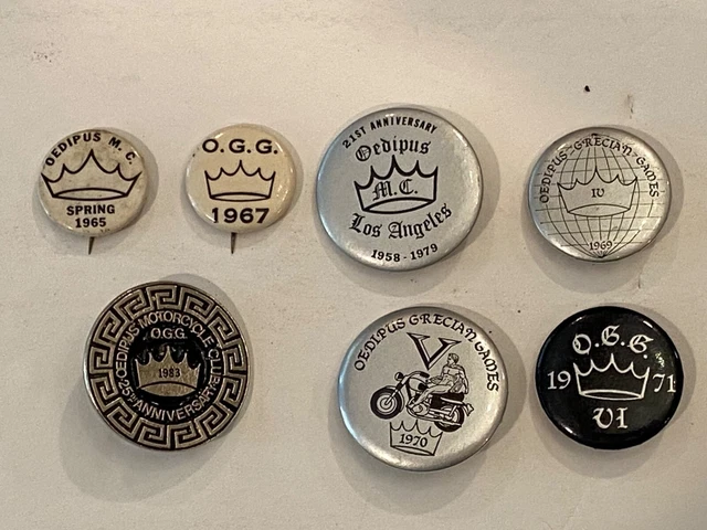OEDIPUS M C MOTORCYCLE Club Gay Interest Pin Backs Pin Group