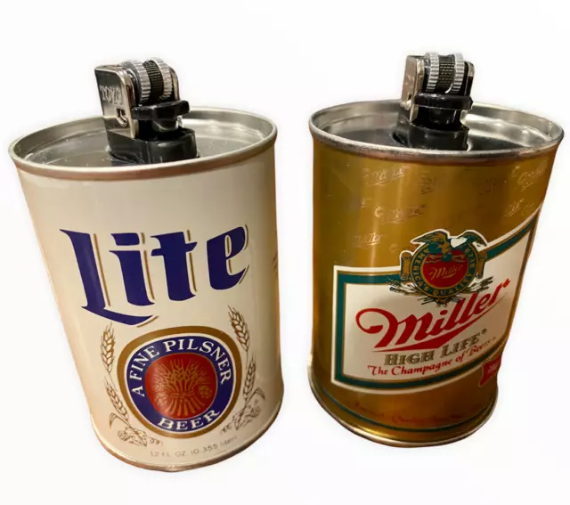 Vintage Miller Lite High Life Beer Tabletop Miniature Metal Can