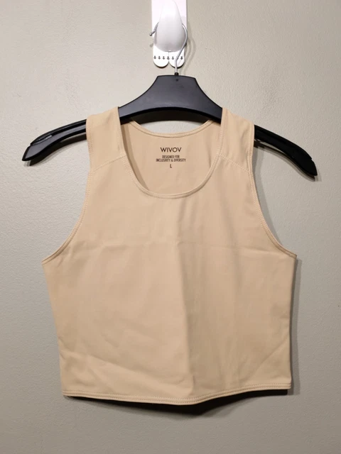 WIVOV HIGH COMPRESSION Half Length Chest Binder Nude Gleam Large Ftm Transgender