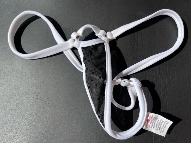 WICKED WEASEL 418 Bottom XS Pixel Black Bikini Sheer Thong Micro