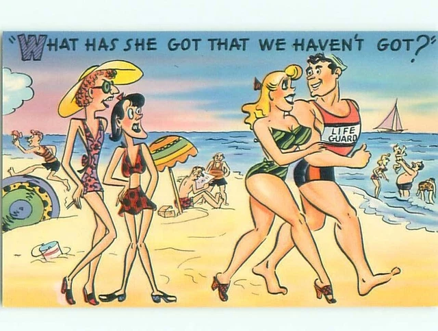 PRE RISQUE COMIC SKINNY GIRLS NOTICE SEXY BIKINI GIRL WITH