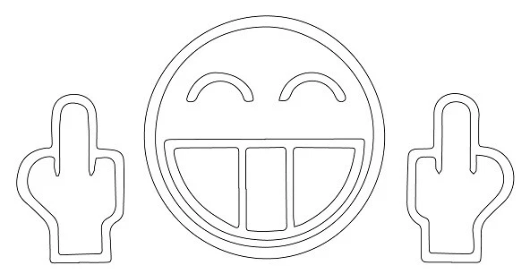 AUTOAUFKLEBER STICKER FUCK You Face JDM Tuning OEM Aufkleber weiß ca