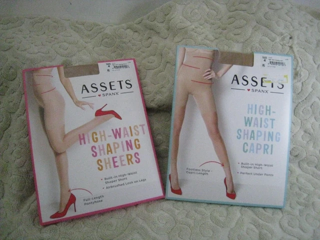 ASSETS BY SPANX Sz 4 Nude High Waist Shaping Capri 268B Sheers 269B