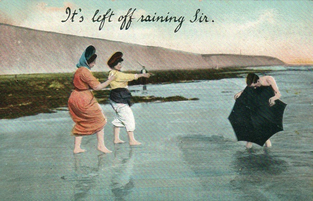 VINTAGE RUDE COMIC Nude Man With Umbrella It S Left Off Raining Sir POSTCARD PicClick UK