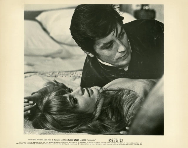 MARIANNE FAITHFULL ALAIN Delon Naked Under Leather 1968 Vintage Photo