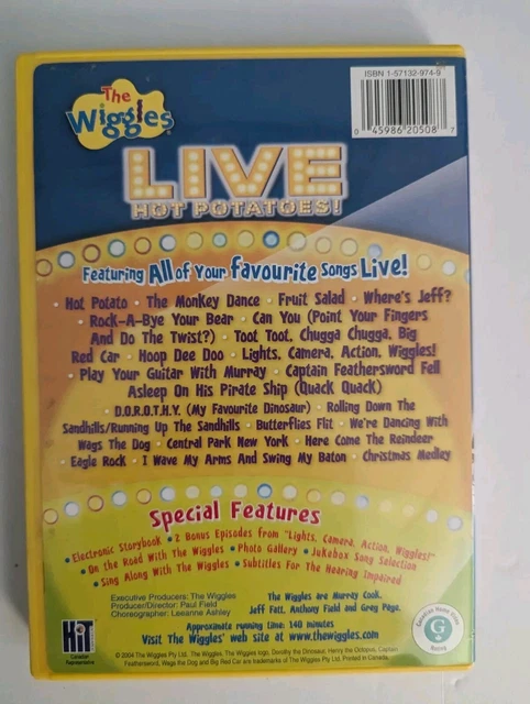 THE WIGGLES Live Hot Potatoes DVD Yellow Clamshell