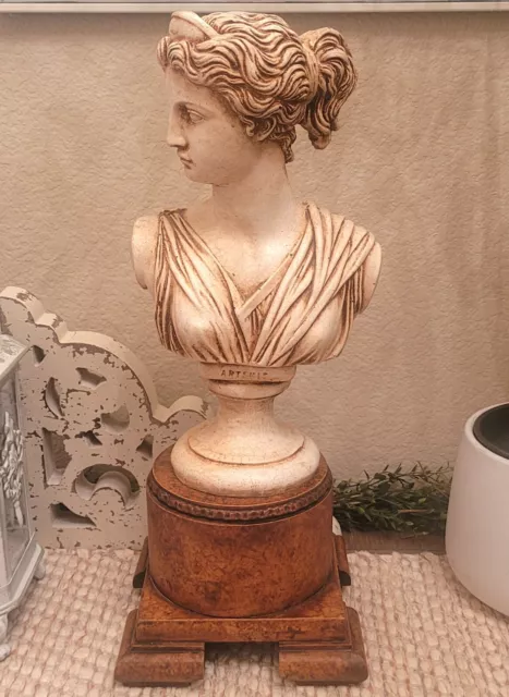 Artemis Diana Bust Sculpture Ancient Rome Greek Goddess Marked Artemis