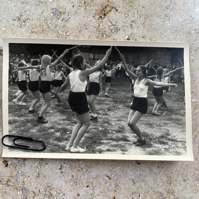 ORIGINAL FOTO TURNEN DTB BDM HJ Gymnastik Sport Frau Mädchen Akt Nude