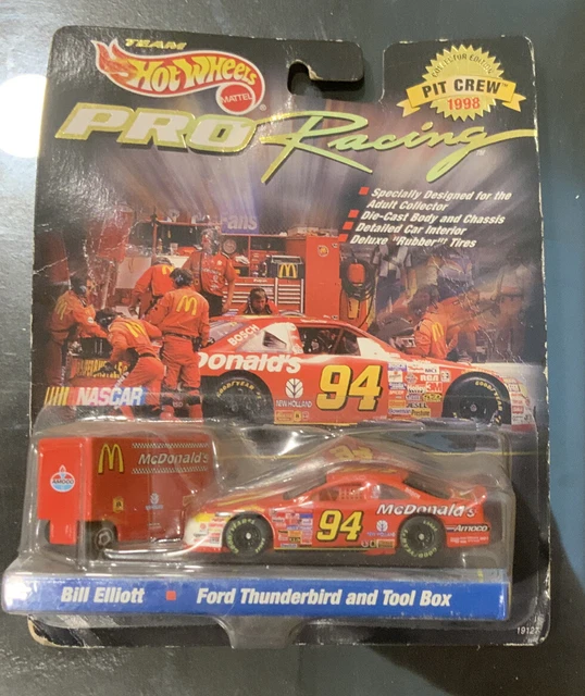 HOT WHEELS PIT Crew 1998 Pro Racing Bill Elliot Ford Thunderbird And
