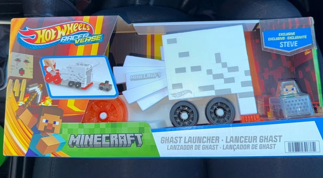 HOT WHEELS RACER Verse Minecraft Ghast Launcher With Exclusive Steve Racer 49 99 PicClick UK