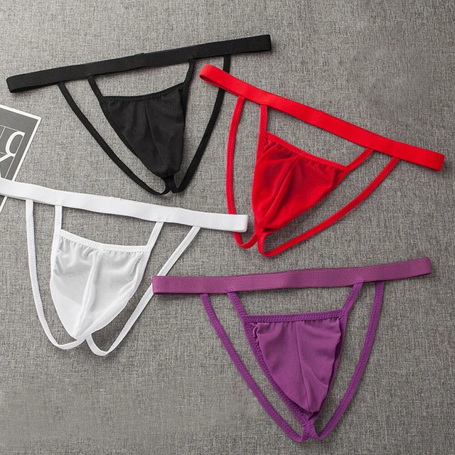 SEXY MENS LOW Rise Thong Jockstrap Bikini Briefs G String Underwear