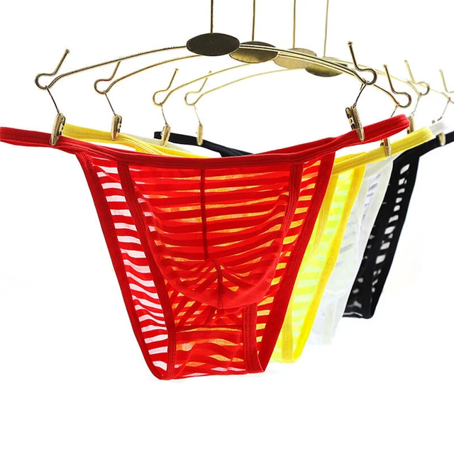 SLIP DE BIKINI En Maille Sexy Pour Hommes Culotte Tanga Avec Pochette
