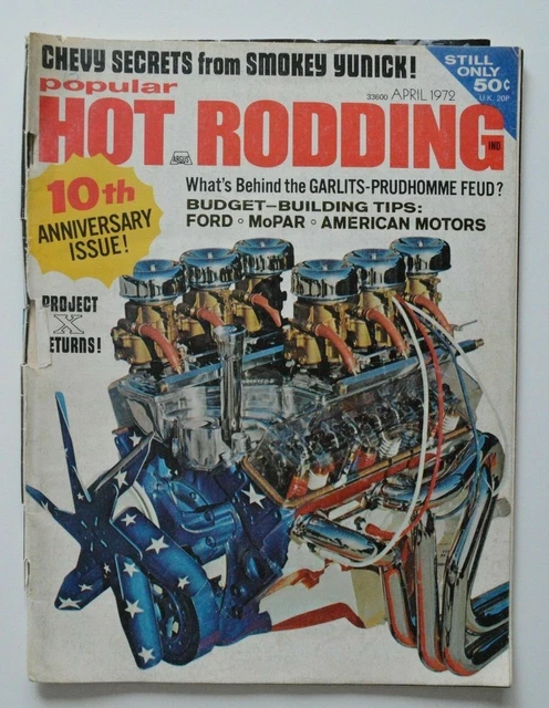 POPULAR HOT RODDING April 1972 Chevy Secrets From Smokey Yunick Ford MOPAR AMC 12 00 PicClick CA