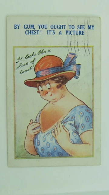 1920S BAMFORTH VINTAGE Risque Comic Postcard BBW Big Boobs Bust Sunburn Tan Hat 3 00 PicClick UK