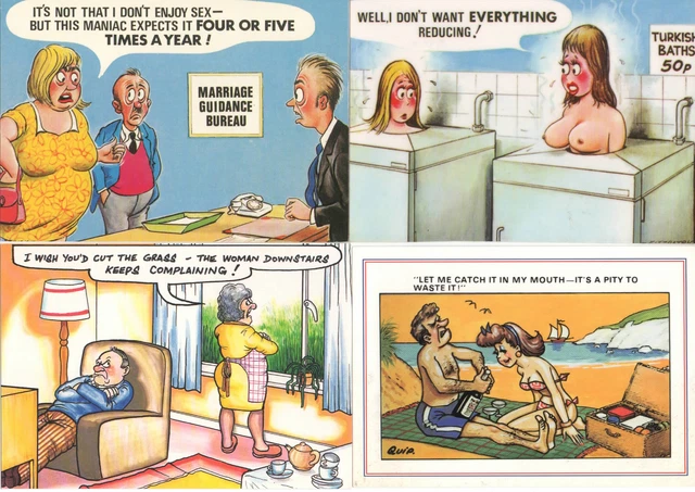 Comic Postcards Seaside Saucy Bamforth Topless Nude Picclick Uk