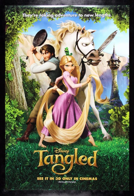 TANGLED CINEMASTERPIECES DISNEY RAPUNZEL LONG BLONDE HAIR DS MOVIE POSTER