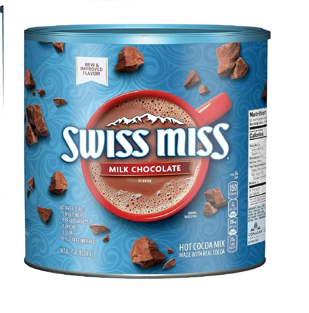 SWISS MISS MILK Chocolate Flavor Hot Cocoa Mix Canister Large 4 78lbs