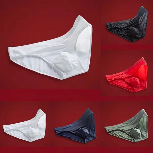 MENS SEXY LOW RISE Ice Silk Panties Knickers Bikini Underwear