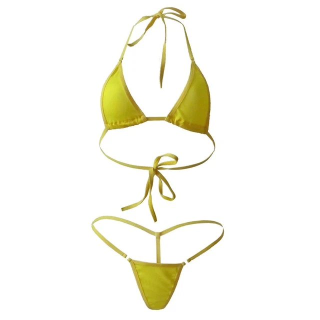 FEMMES SEXY LINGERIE Micro Bikini Set Bain Bra Top G String Sous