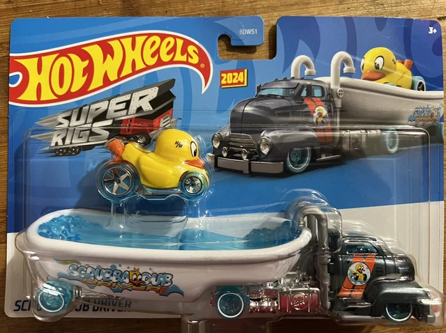 HOT WHEELS Super Rigs Scrubba Dub Driver Canard N Roll Jaune