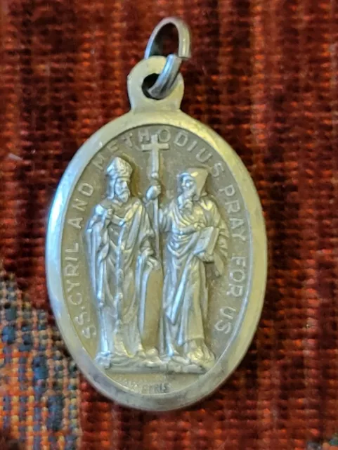 ST NICHOLAS OF Bari Vintage New Sterling Medal Italy Sts Cyril
