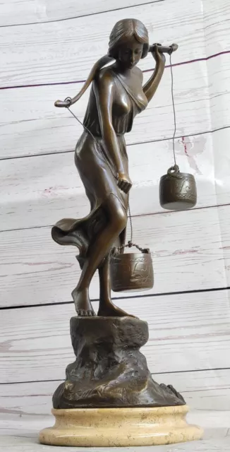 Bronze Art Deco Style Figural Nude Woman Dancer Desk Statue