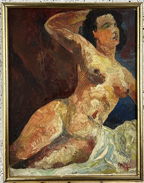 FEMALE NUDE PORTRAIT Gorgeous Woman Original Oil Painting Signed Framed 241 49 PicClick UK