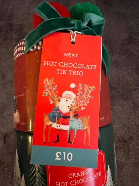NEXT HOT CHOCOLATE Stacking Tin Trio Brand New PicClick UK