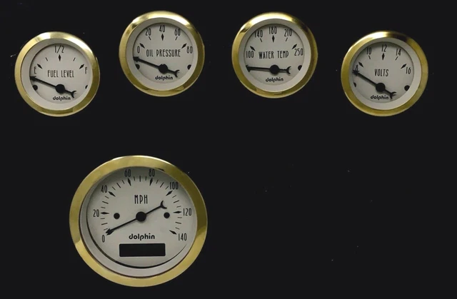 5 GAUGE SET Programmable Hot Rod Street Rod Universal Gold 181 23