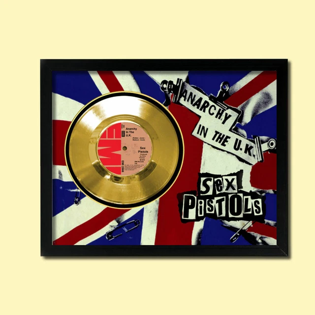 SEX PISTOLS ANARCHY IN THE UK EMI FRAMED MOUNTED GOLD 45rpm