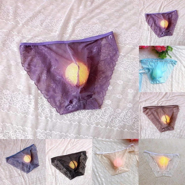 SEXY MEN LACE Mesh Sheer Bulge Pouch Bikini Briefs Thongs Underwear