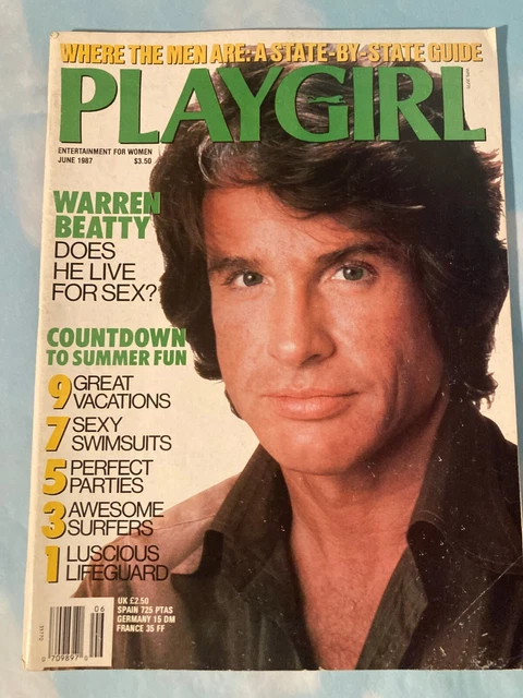 PLAYGIRL MAGAZINE JUNE 1987 Men Posing Nude Womens Interest Warren